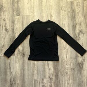 UNDER ARMOUR HeatGear Long-Sleeve Fitted Training Shirt in Black